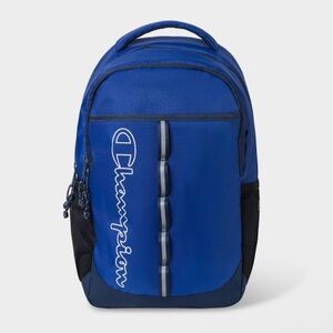 Champion Center Backpack Blue Combo Full Size Padded Zipper Student New NWT